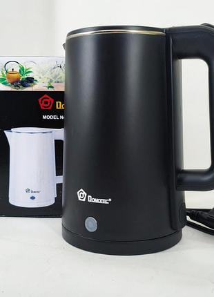 Красивый электрочайник domotec ms-5028 1.8л 1800вт, хороший чайник для дома, чайник дисковый lm-79