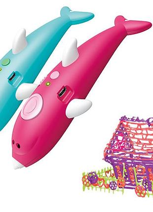 3d ручка с трафаретами дельфин набор для детского творчества 3dpen dolphin