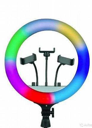 Кільцева rgb селфі - лампа, 36 см світлодіодна лампа з пультом mj36
