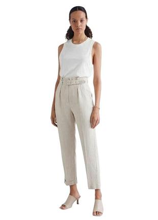 Linen belted trousers & other stories — лляні штани з високою посадкою та ременем