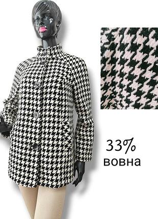 Кортке пальто з вовною,  гусяча лапка