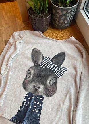 Кофта h&m з зайчиком, бежева
