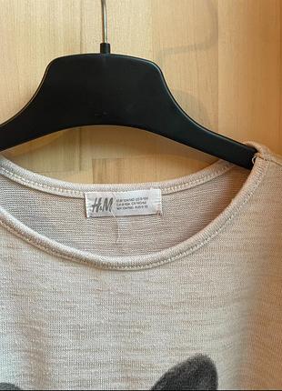 Кофта h&m з зайчиком, бежева 3