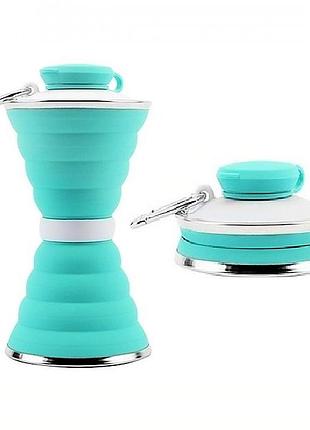 Складана силіконова пляшка folding travel water cup, 500 мл