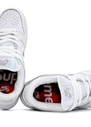 Sb dunk low supreme 94 white grey 3