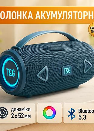Акустические колонки с led подсветкой tg657, колонка портативная с радио блютус, блютуз аудио приемник kg-72