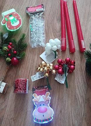Новорічні прикраси ціна лот, можна окремо