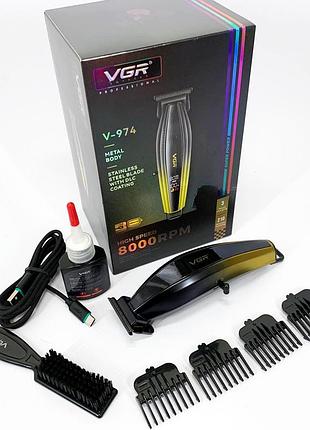 Машинка для стрижки волосся бездротова vgr, домашні машинки для стрижки набір з зарядкою kj-39
