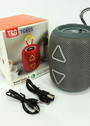 Портативная блютуз колонка светящаяся led tg655, маленькая колонка для улицы, активные колонки для дома wl-24