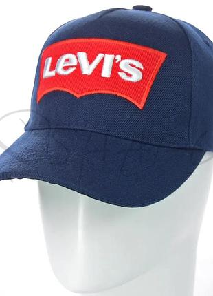 Бейсболка чоловіча з щільного котону кепка з об'ємною вишивкою levis bkh19713 синій
