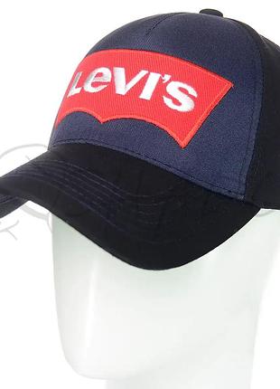 Кепка брендовий з тонкої бавовни бейсболка unisex levis bgh20719 чорний-т.синій