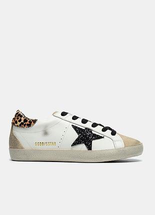 Golden goose super-star leopard/ black glitter star 40