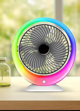 Настільний вентилятор з підсвіткою mini fan vu-04 міні-вентилятор з