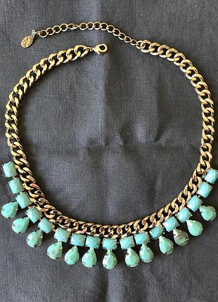 Kольє accessorize, з бірюзою на жовтому металі