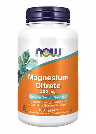 Цитрат магния magnesium citrate 200 mg - 100 tabs для поддержки нервной системы