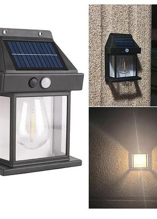 Лампа з датчиком руху 3 режими освітлення для саду solar wall lamp kt-888 •
