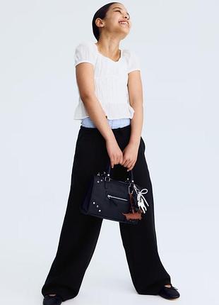 Теплые детские брюки широкого кроя (палаццо/трубы) на флисе h&amp;m | утепленные трикотажные брюки для девочки