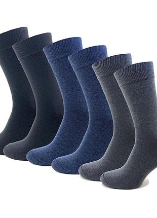 Набір класичні чоловічі шкарпетки casual 6 пар 39-47 three color високі демісезонні носки хб 35-41