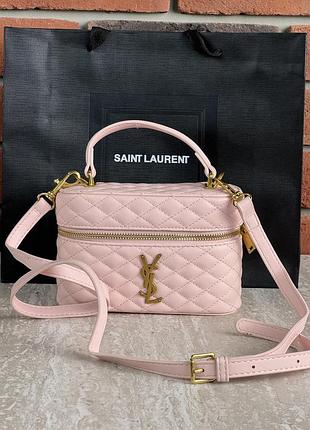 Сумка yves saint laurent gaby vanity bag matt розовый е