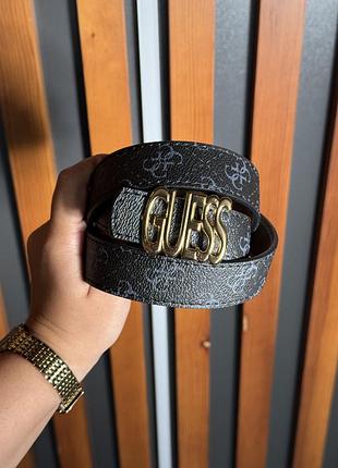 Ремень женский guess черный золото есть