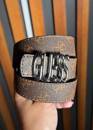Ремень женский guess коричневый серебро е