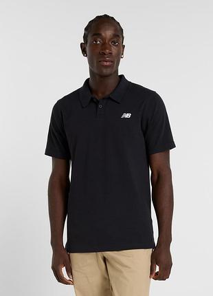 Футболка поло чоловіче new balance cotton pique brown mt51519bk l mt51519bk