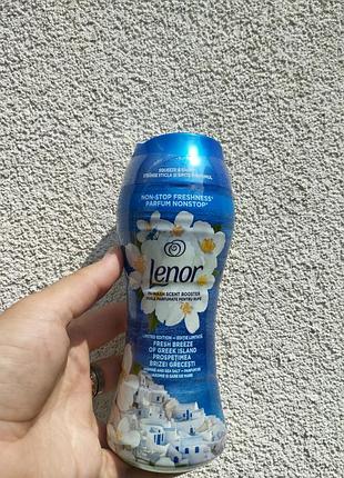 Парфумований підсилювач lenor fresh breeze of greek island 195 г, жасмин та морська сіль