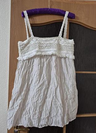 Пляжное хлопковое платье с кружевом zara