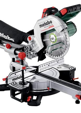 Торцовочная пила metabo kgs 18 ltx bl 216 (2x lihd 8,0ah, asc 145) 614216810