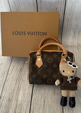 Женская миниатюрная сумочка louis vuitton nano speedy с брелоком