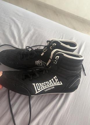 Чорні чоловічі кеди lonsdale contender boxing  45 р