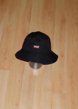 Чёрная панама levis black cotton bucket polo ck era original l-xl-xxl (59-60-61см) nike x jordan