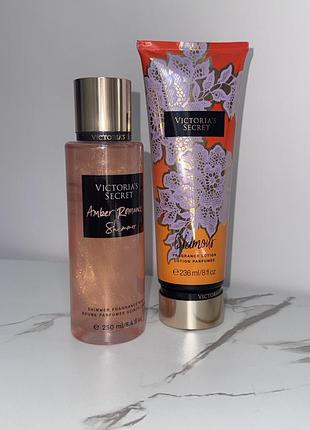 Набір парфумований victoria’s secret🎀спрей з шимером+лосьйон для тіла