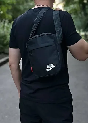 Мужская спортивная борсетка nike черная сумка через плечо найк 2