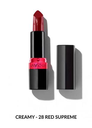 Avon ultra creamy губна помада ультра avon, 28 с королівський червоний/red supreme, 3.6г