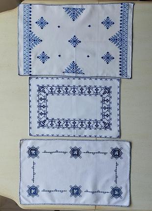 Вінтаж🤩👌🤍💙самобутні натуральні серветки, довж.41-50см., з вишивкою😍👍🤍💙