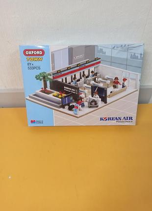 Колекційний конструктор типу лего oxford town korean air premium check-in набір бренду oxford blocks
