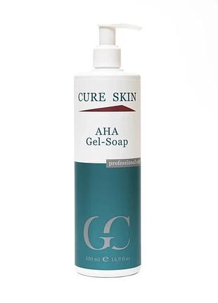 Очищувальне гель-мило з aha кислотами для проблемної шкіри cure skin aha gel-soap , розлив