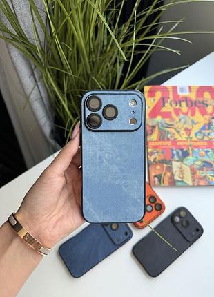 Чохол iphone texture light blue 15 pro max
