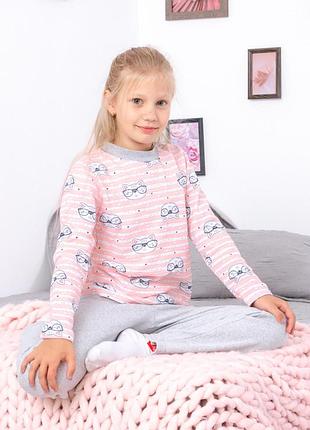 Пижама для девочки (теплая), кофта и штаны, хлопок 4
