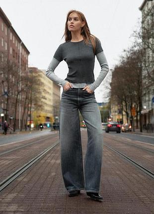 Широкі джинси extra wide leg від zara, 44р, оригінал