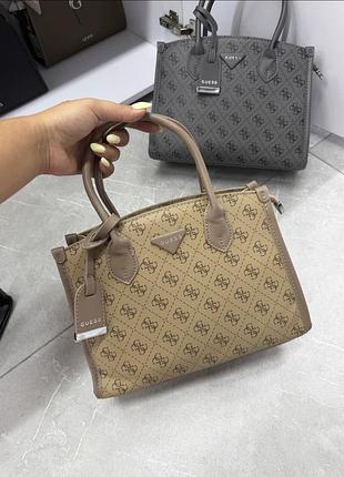 Сумка guess, офісна сумка гуеес, сумка на навчання, сумка на роботу бежевий