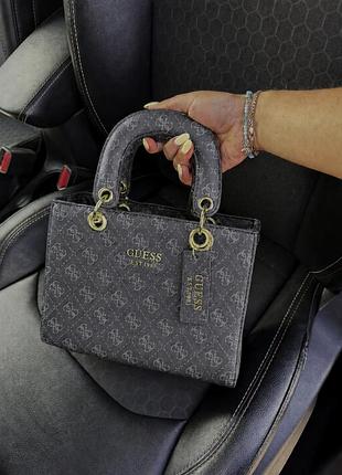 Стильная сумка-тоут guess с фирменным принтом в 3х цветах, сумка гуэс кросс боди, сумка guess сірий