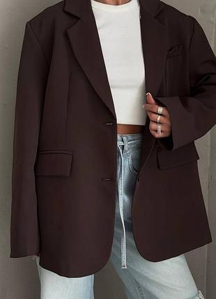 Оверсайз-пиджак 🖤 мод 187 | удлиненный крой | 6 цветов | s/m, m/l | с подкладкой или без
