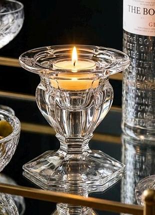 Вінтажний кришталевий свічник подвійного призначення royal doulton, підсвічник