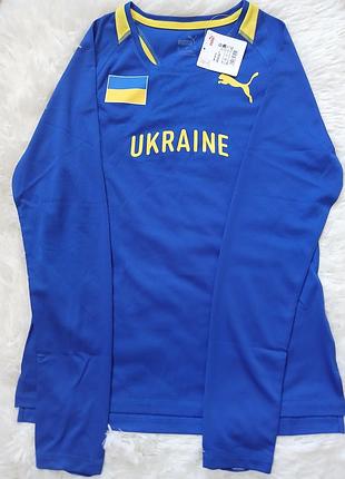 Кофта спортивная puma (оригинал) сине-желтая, размер s, полиэстер