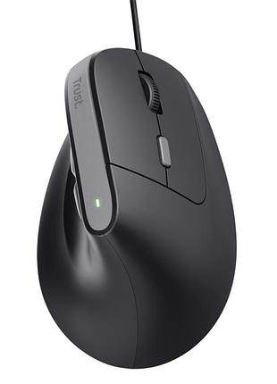 Компьютерная мышь вертикальная trust bayo ii ergonomic mouse проводная black (25144)