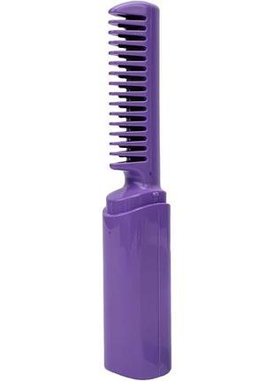 Электрическая беспроводная щетка-выпрямитель для волос mobile heat comb usb, фиолетовая, лёгкая б/в