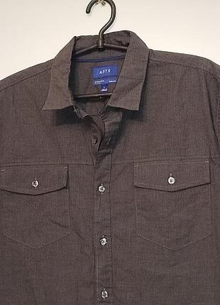 Мужская коттоновая рубашка с коротким рукавом.slim fit.apt.9