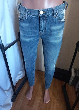 Оригінальні італійські джинси pinko tulse skinny denim macrame з мереживом, р. 27 (s)